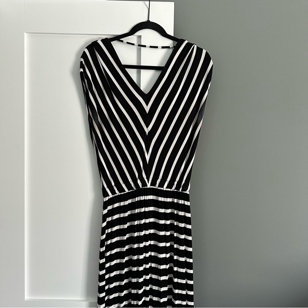 Mossimo Supply Co. Striped Maxi Dress Black and White